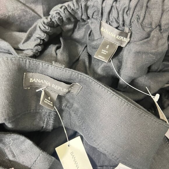 Banana Republic Meridian Black  Linen Pant with Matching Top Size S 4 - Picture 12 of 12